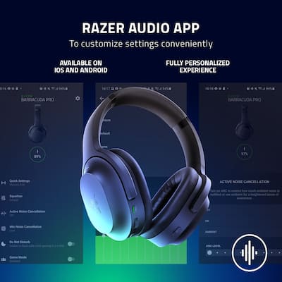 Razer Barracuda Pro Wireless Over the Ear Gaming Headset for PC