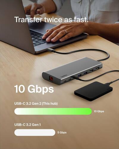 Belkin Connect Universal USB C 8 in 1 Dual Display Core Hub