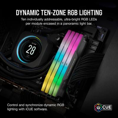 CORSAIR VENGEANCE RGB 32GB (2x16GB) DDR5 6400MHz C32 UDIMM Desktop
