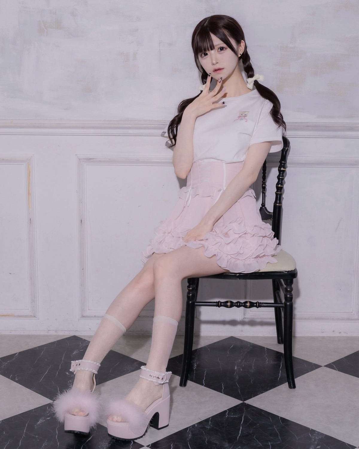 フリルベルトドーリーファーサンダル – pium