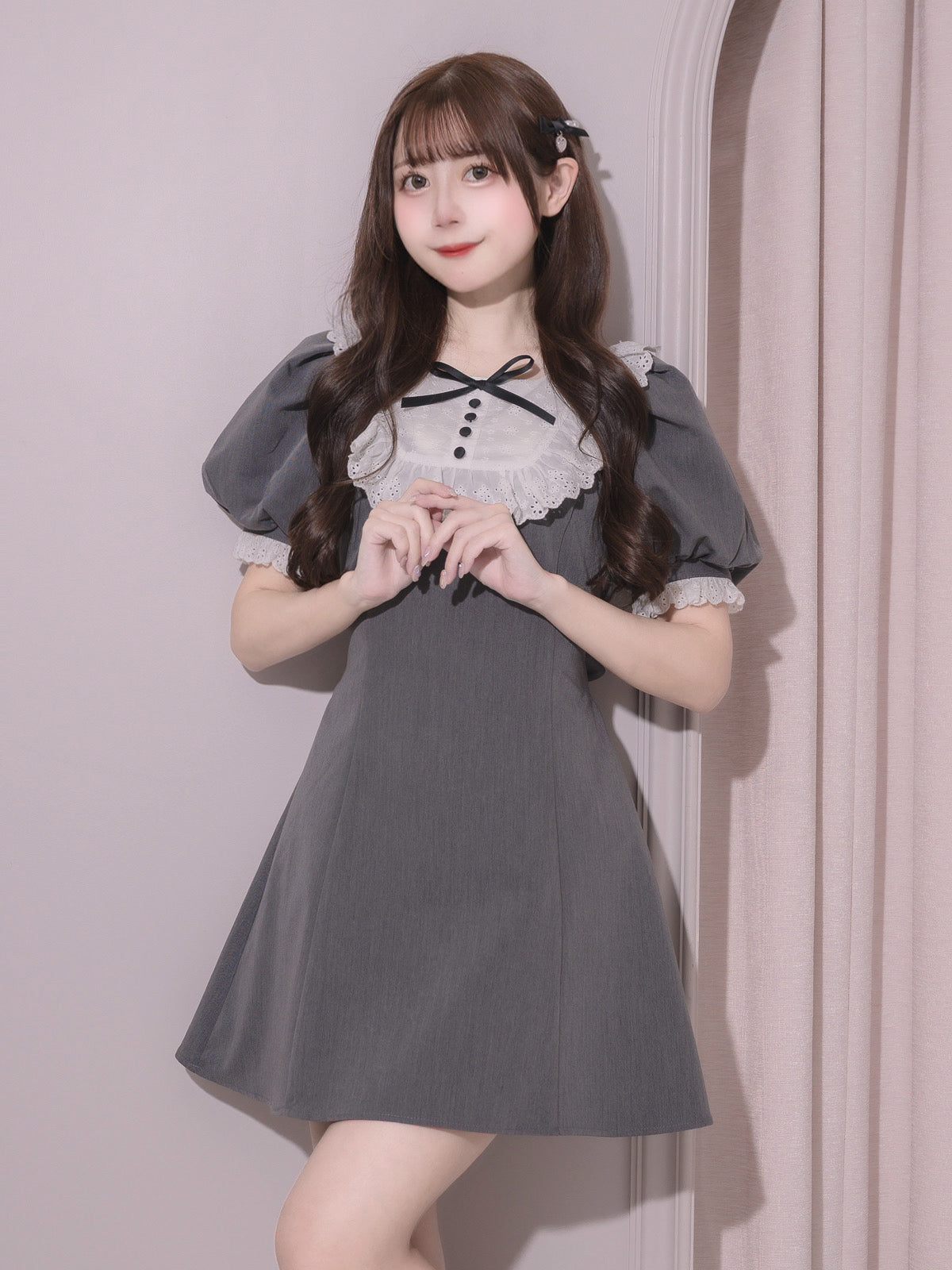 コットンレースドーリーカフェワンピ – pium