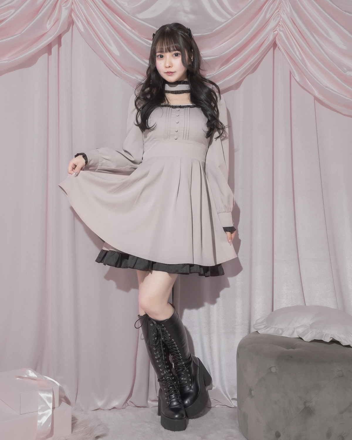 チョーカーフリルドーリーワンピース – pium