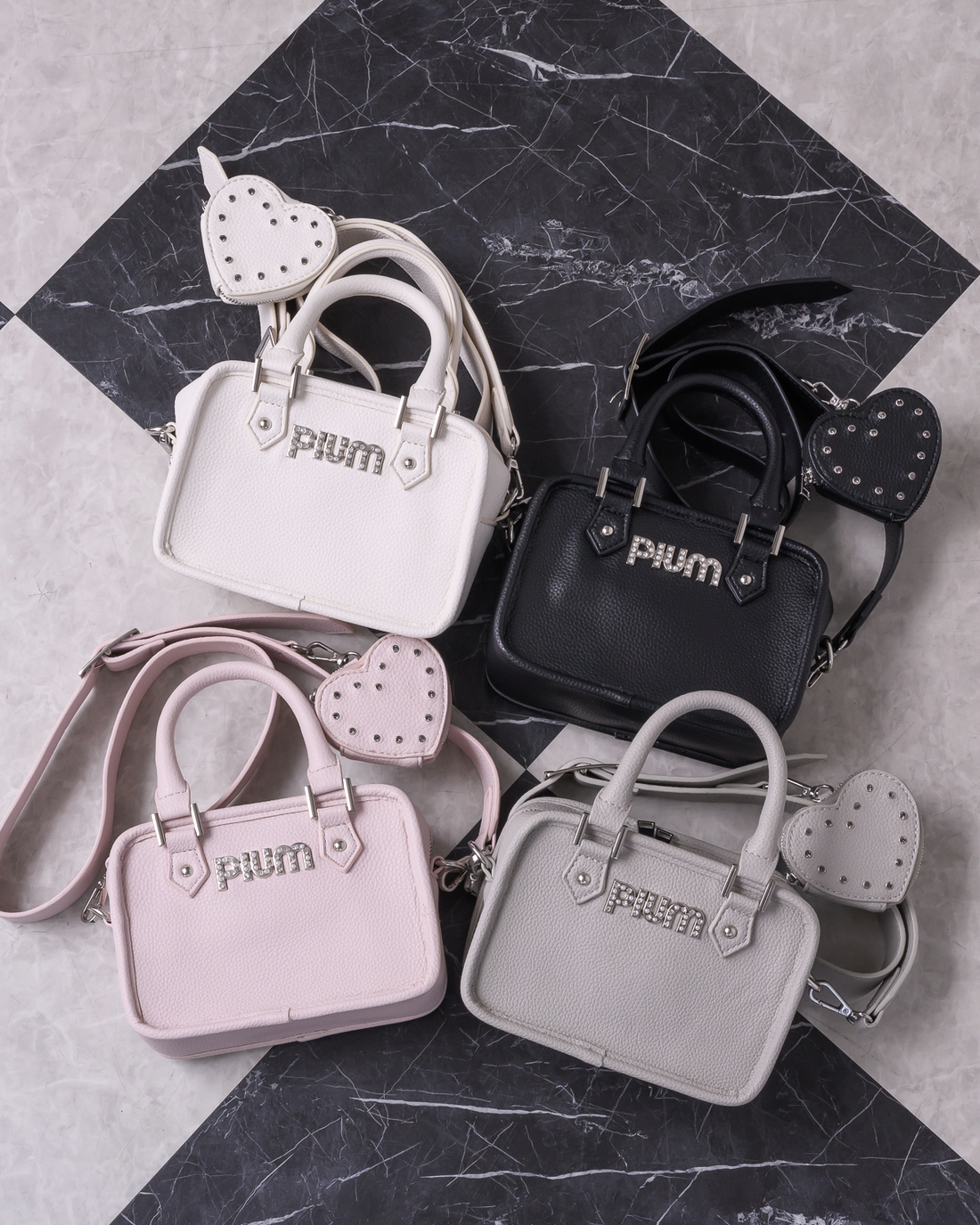 ハートポーチ付きミニボストンバッグ – pium