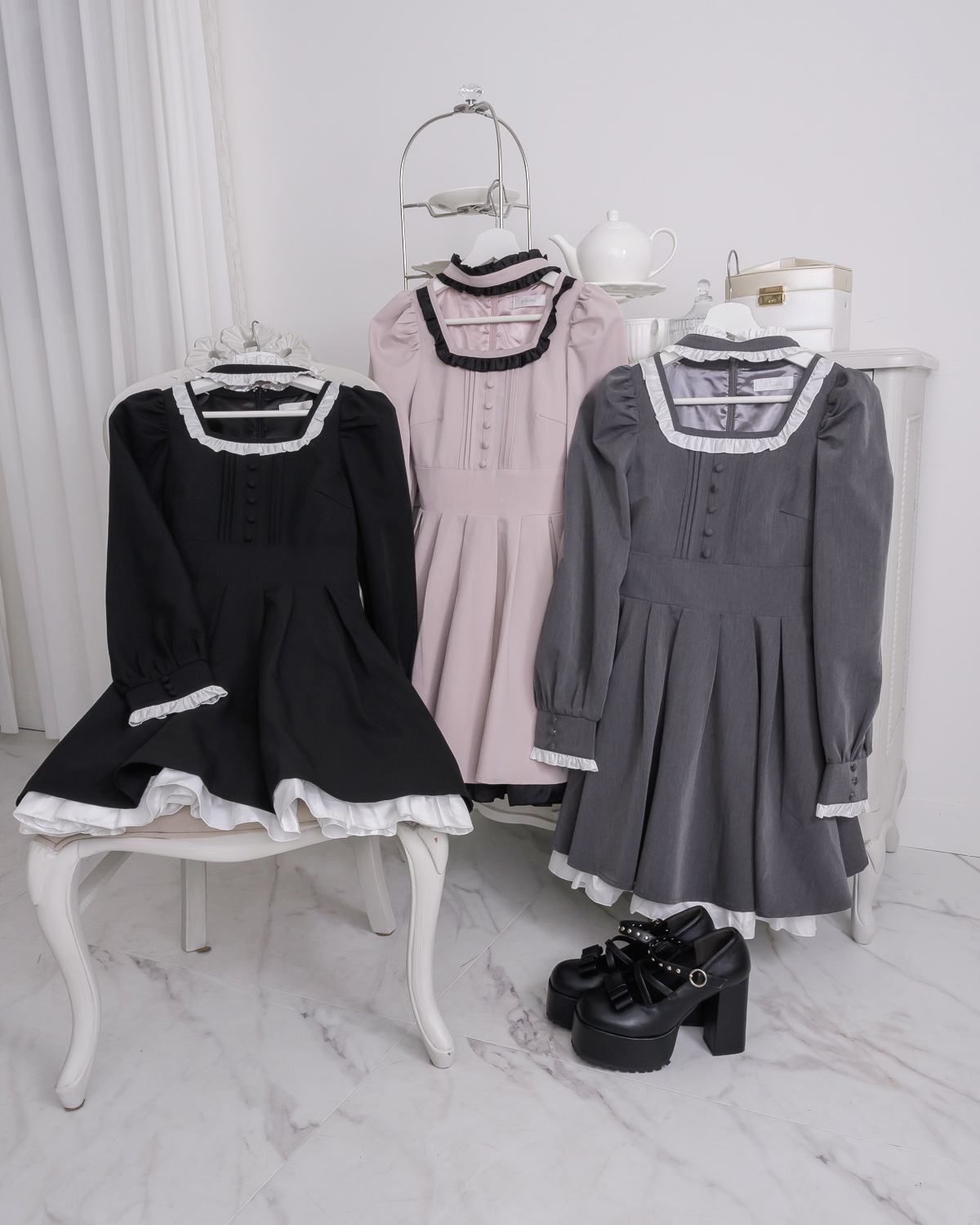 チョーカーフリルドーリーワンピース – pium