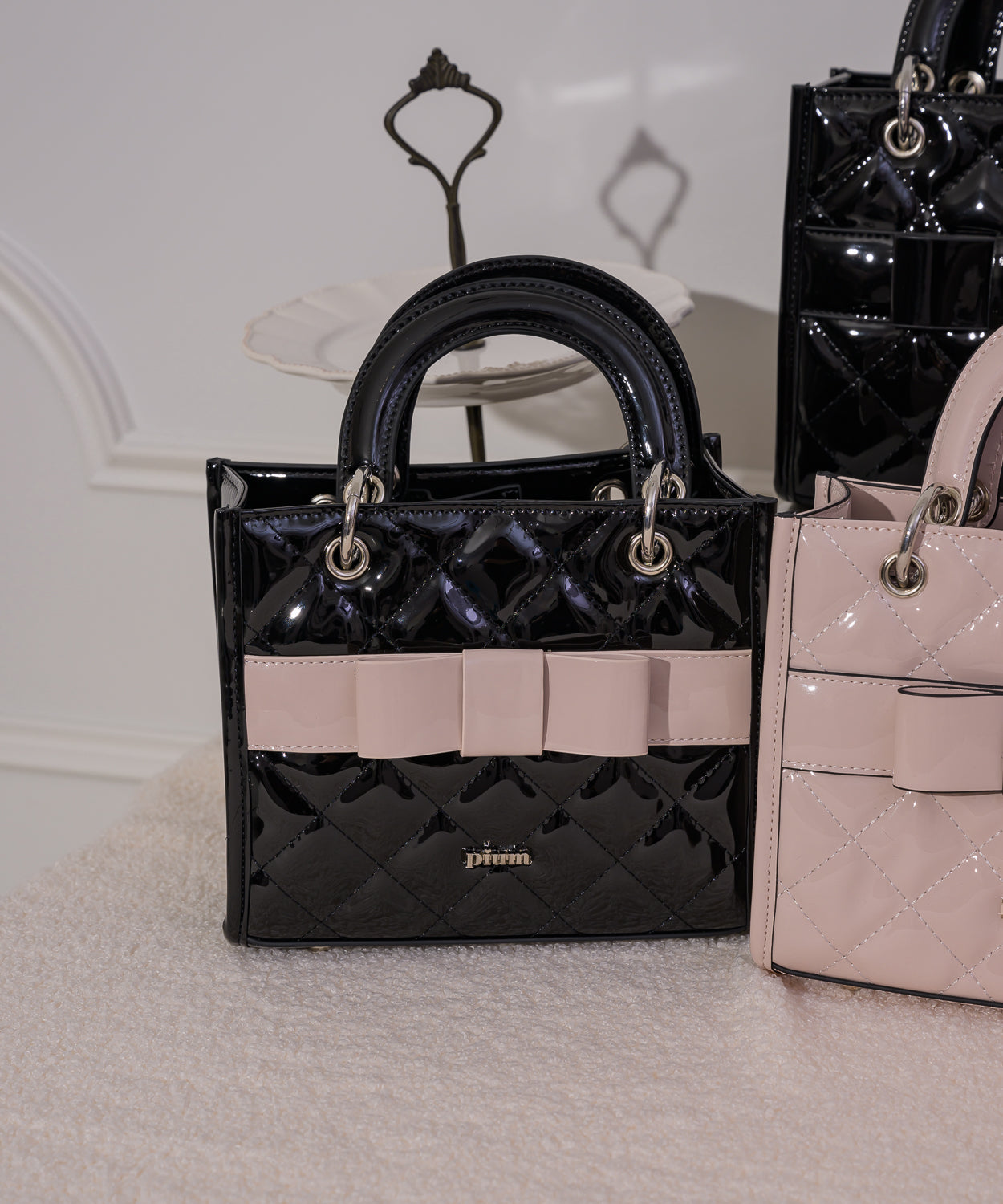 フロントリボンキルティングミニトート – pium