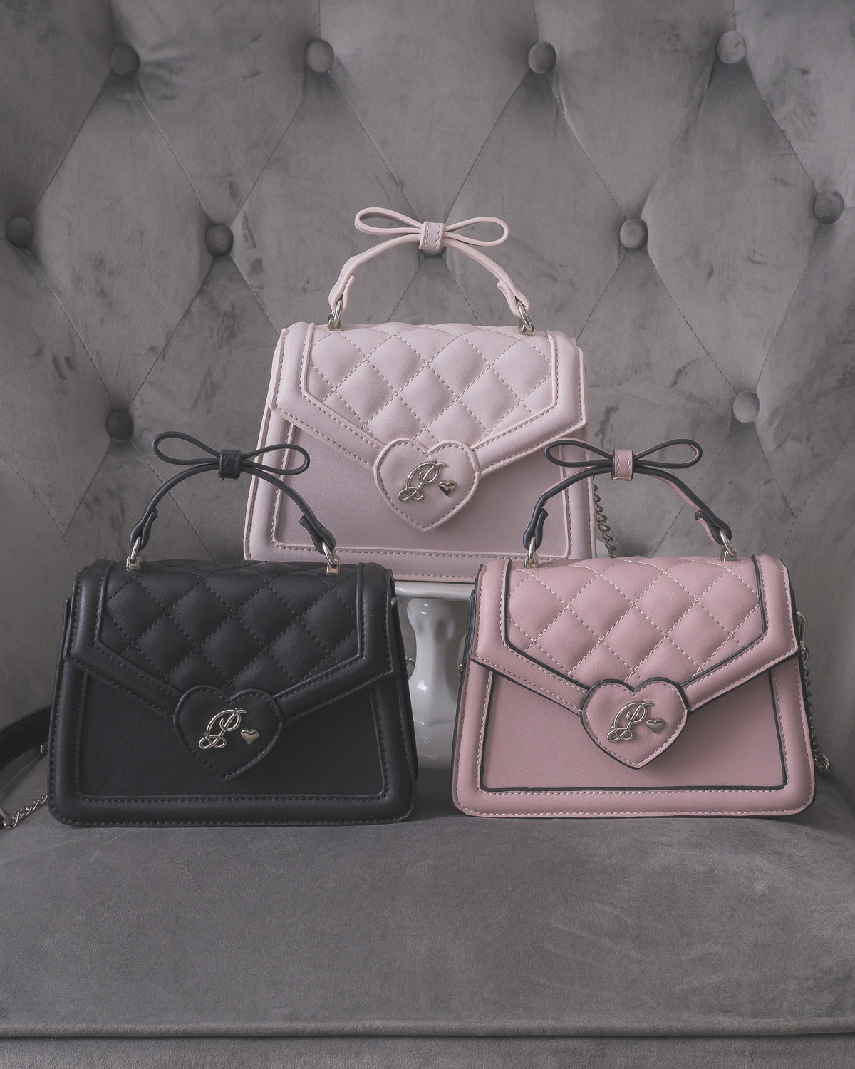 ハートロゴキルティングミニバッグ – pium