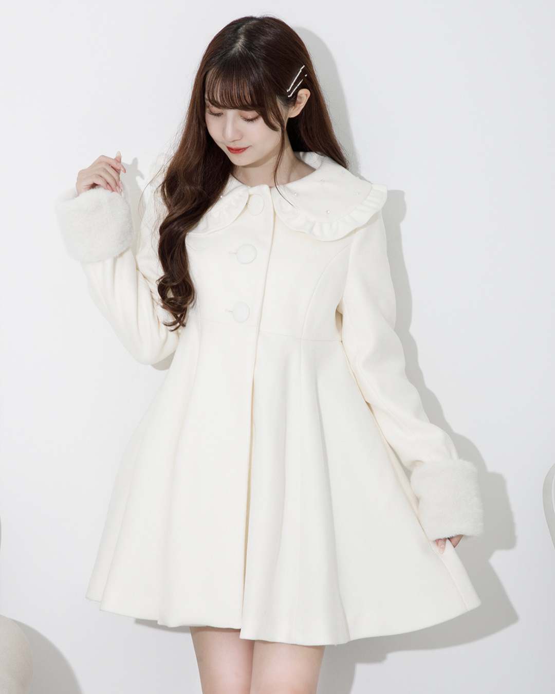 ビジューカラードーリーフレアコート – pium