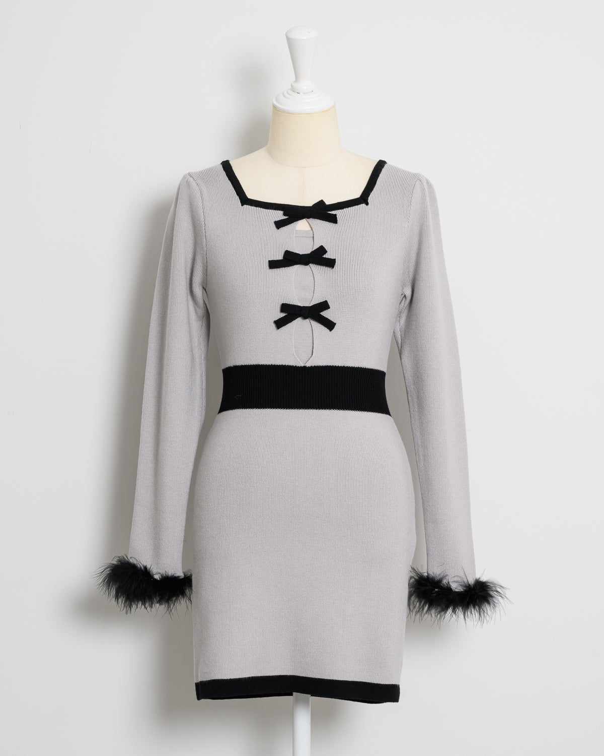 ファースリーブレイヤードニットワンピース – pium