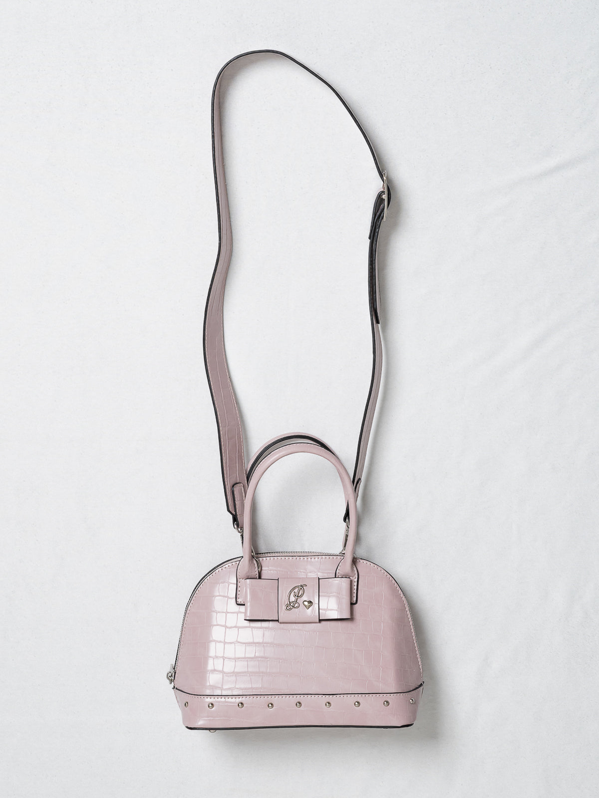 フロントリボンクロコ調ラウンドバッグ – pium