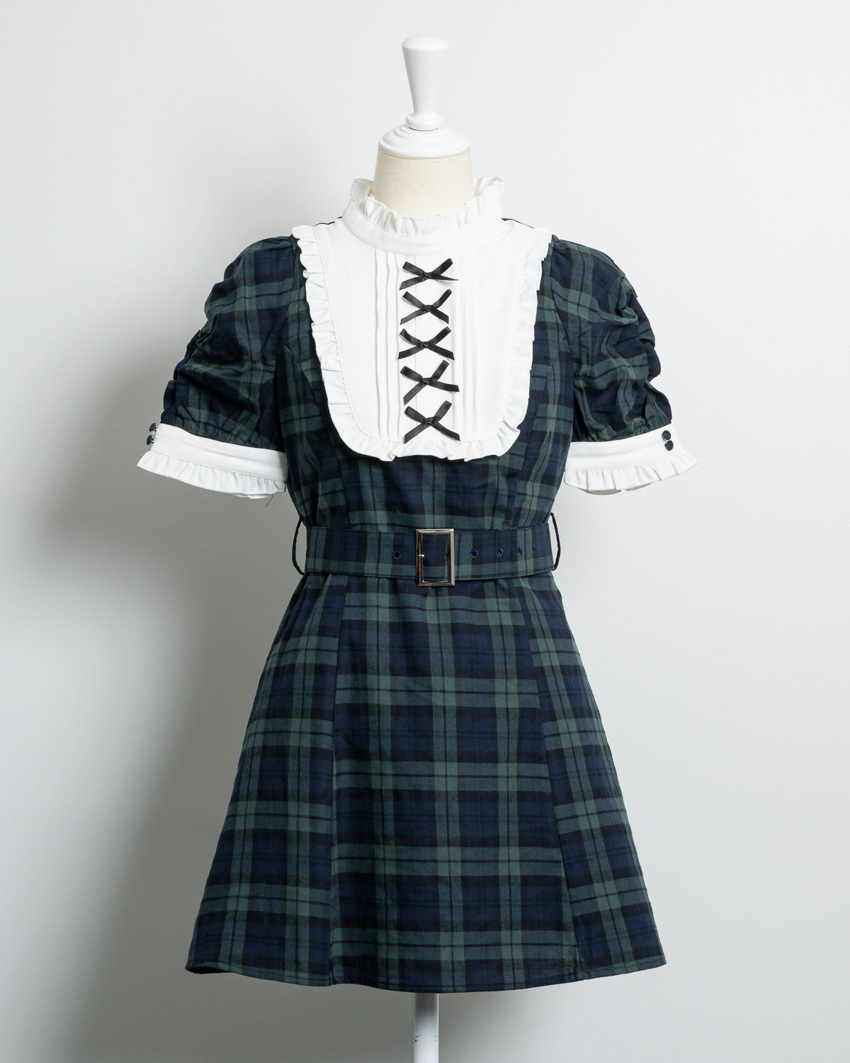 ヨークフリルベルト付き半袖ワンピース – pium