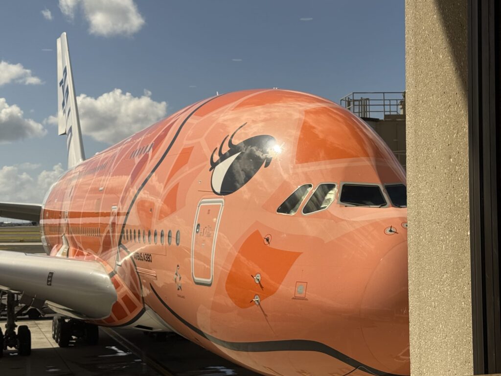 フライングホヌ ビジネスクラス搭乗記｜ハワイANAラウンジと機内食