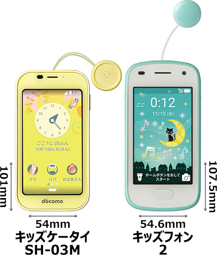 キッズケータイ SH-03M」と「キッズフォン2」の違い - フォトスク
