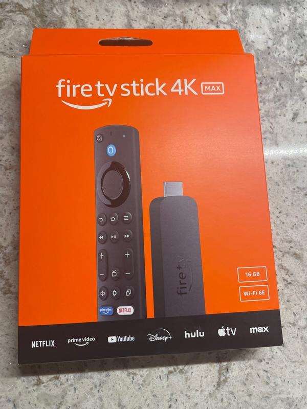 Amazon Fire TV Stick 4K Max streaming device, supports Wi-Fi 6E
