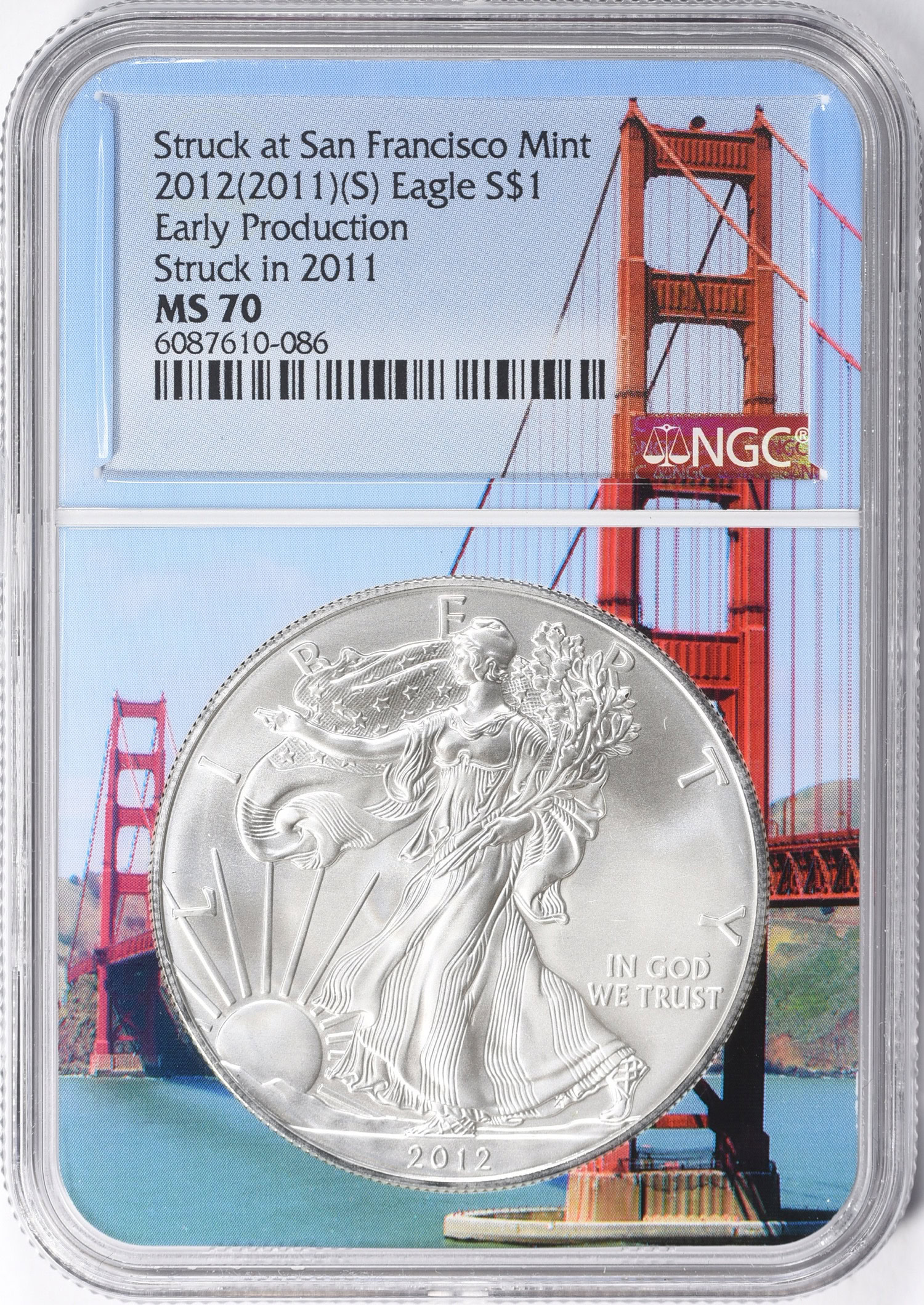 2012(2011)-(S) $1 Silver Eagle Struck at San Francisco Early
