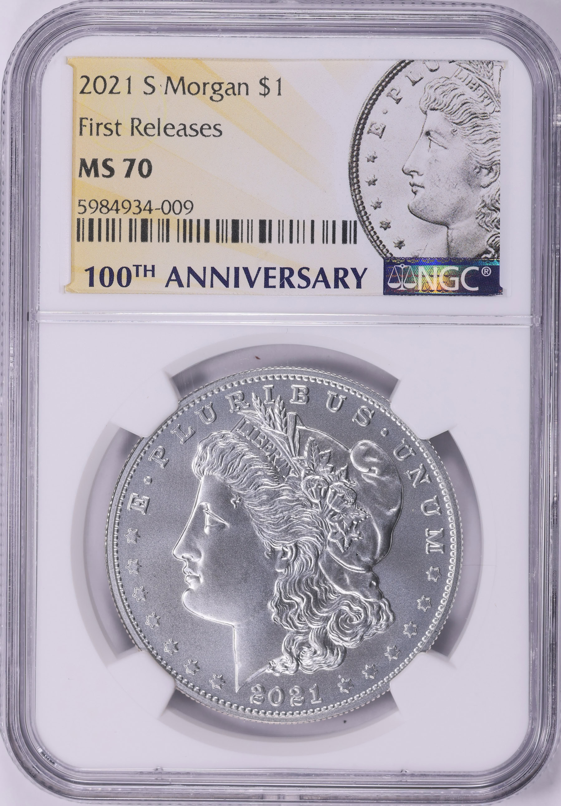 2021-S Morgan Silver Dollar S Privy 100th Anniversary First