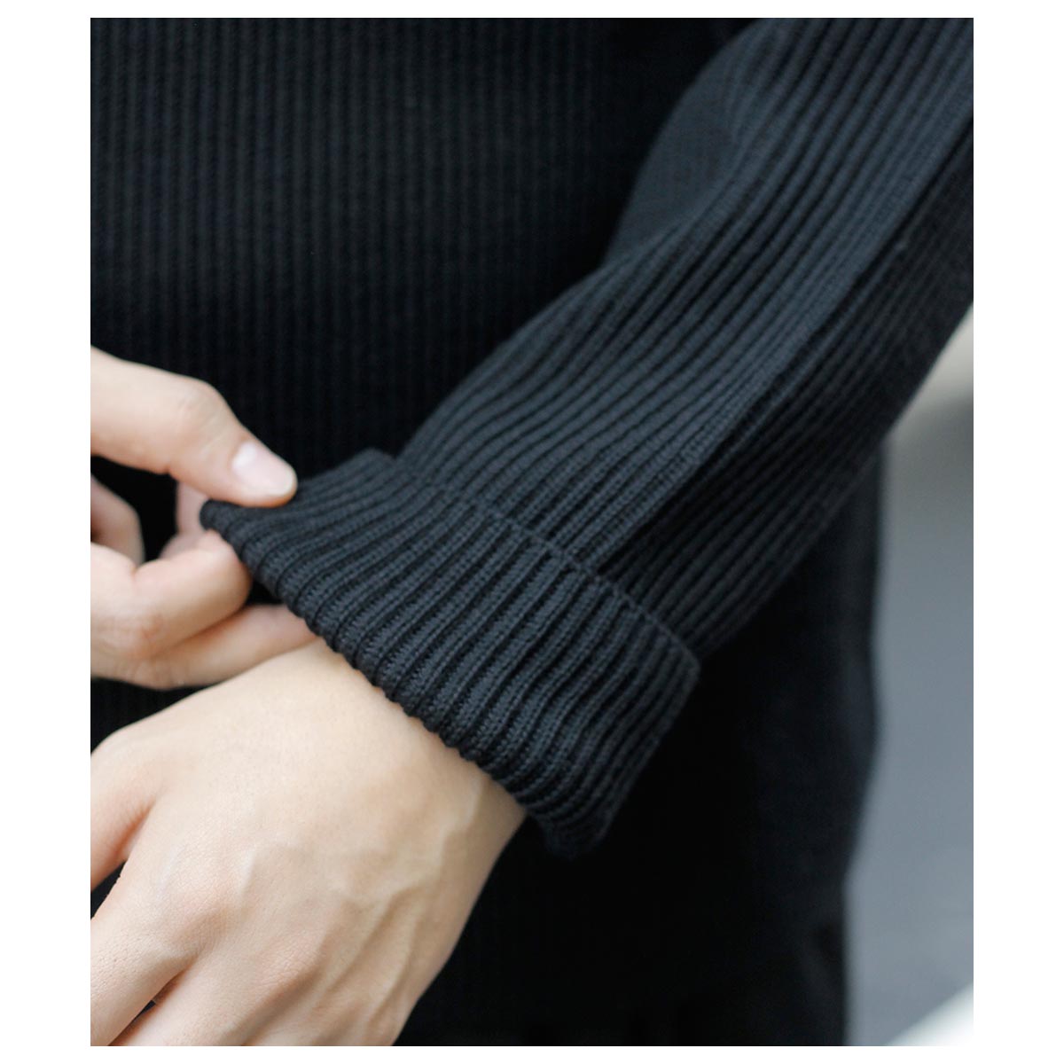 20%OFF セール バトナー BATONER ソリッド ウールリブハーフジップ