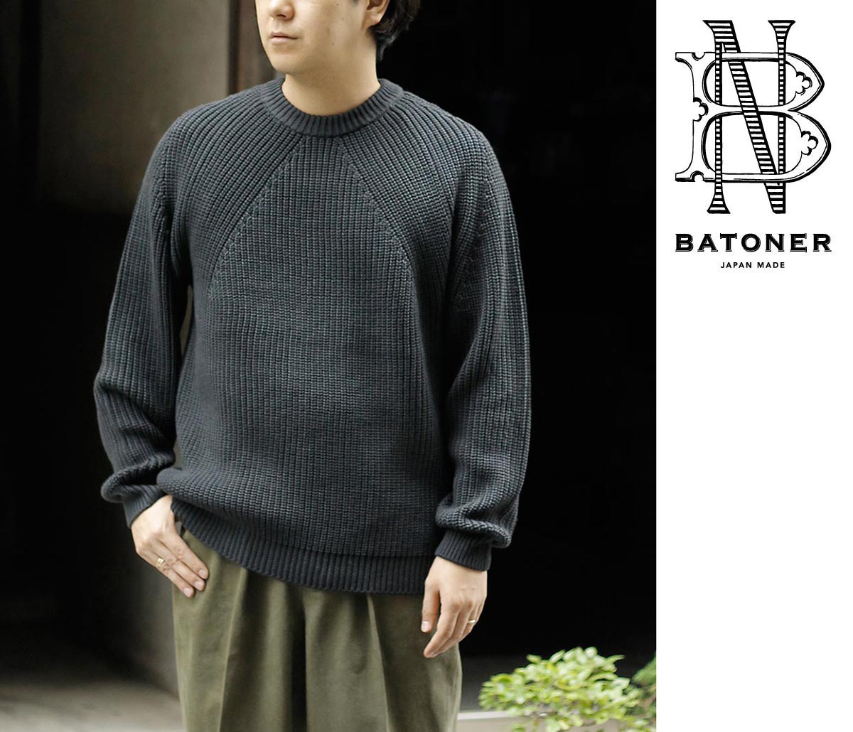 40% ポイント還元!! バトナー BATONER シグネチャークルーネック