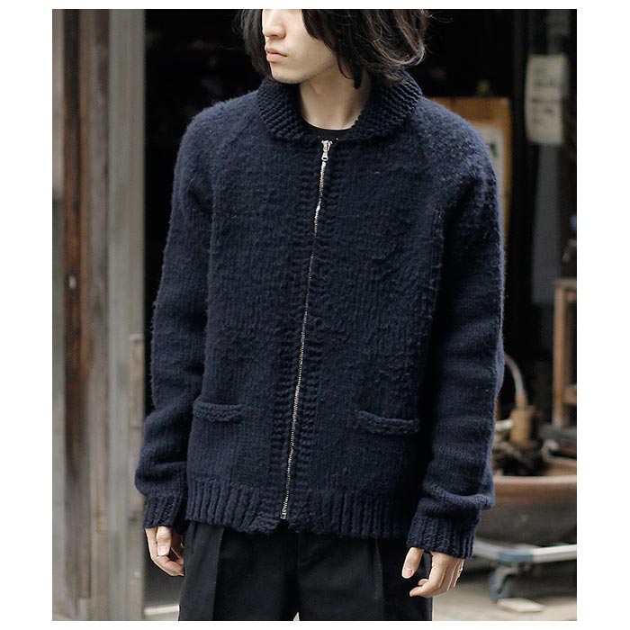 インテリム INTERIM ハンドニット ヤク モヘア ネイビー ハイパー