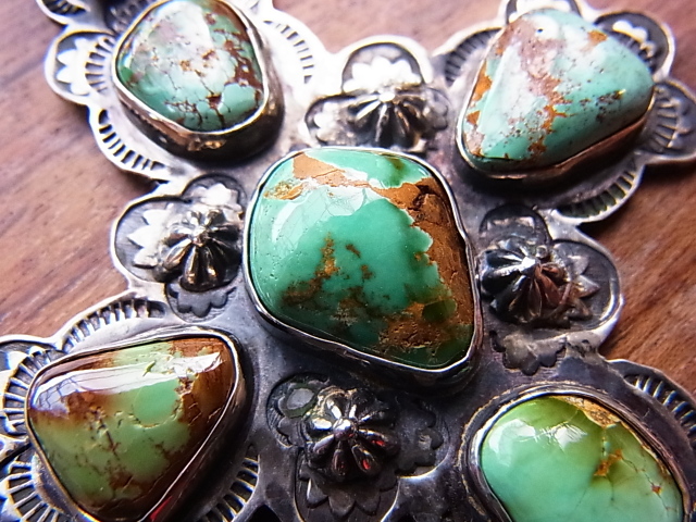 ロイストン ナチュラルターコイズ クロスペンダントヘッド