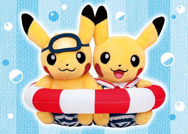 マンスリーペアピカチュウ2016 7月は、海水浴にやって来たピカチュウ