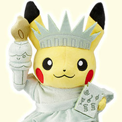 ワールドピカチュウのグッズ登場。自由の女神、近衛兵、カンフー、歌舞