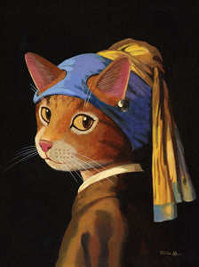 シュー・ヤマモト / 真珠のイヤリングをした少女猫…ヨハネス