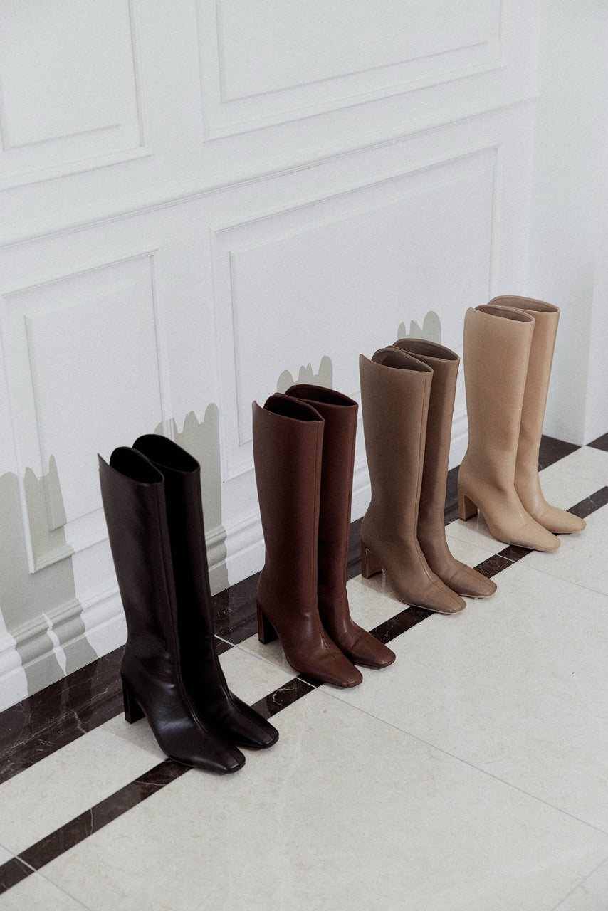 ロゴジップスクエアトゥロングブーツ – poláura OFFICIAL ONLINE STORE