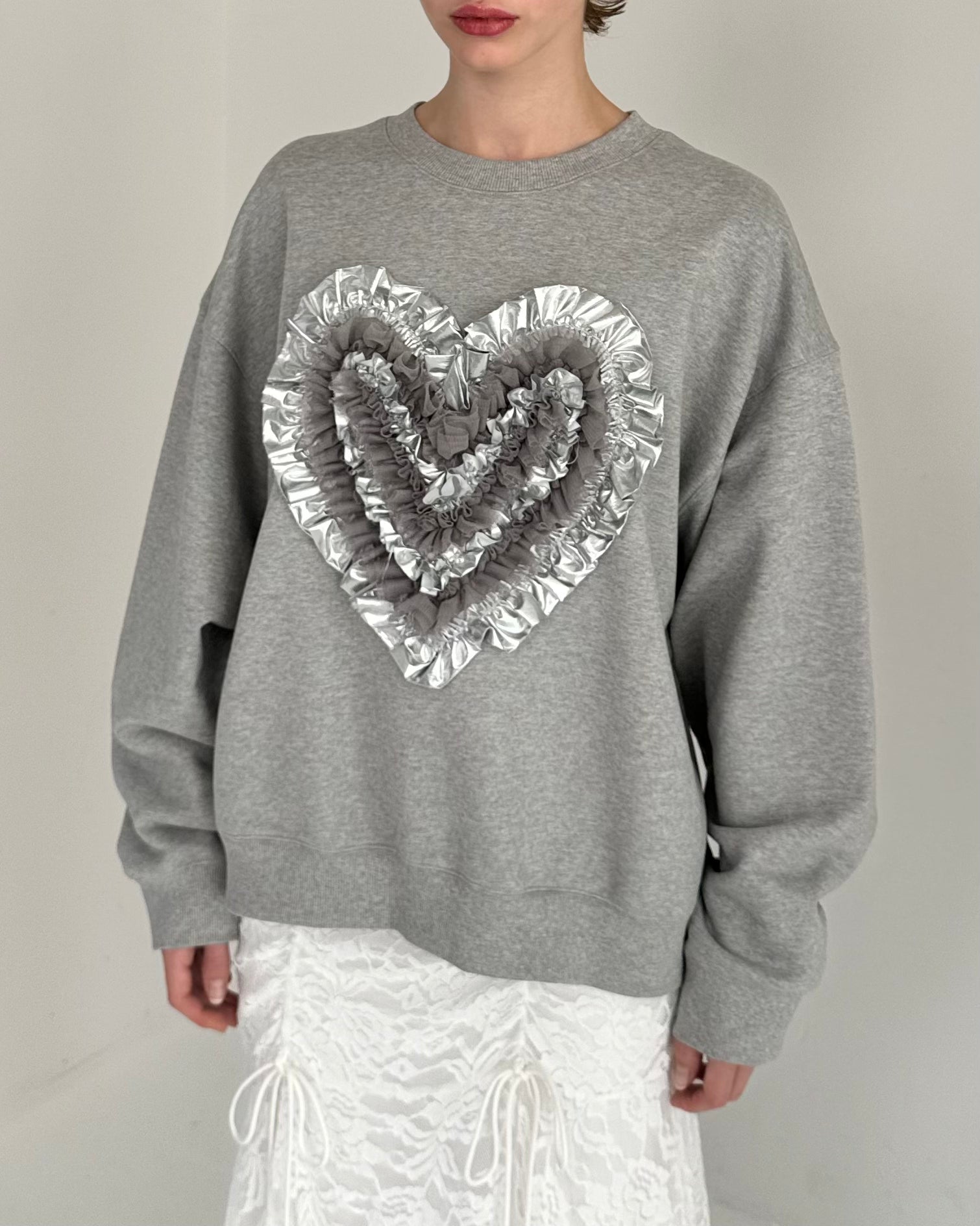 Heart tulle sweatshirt