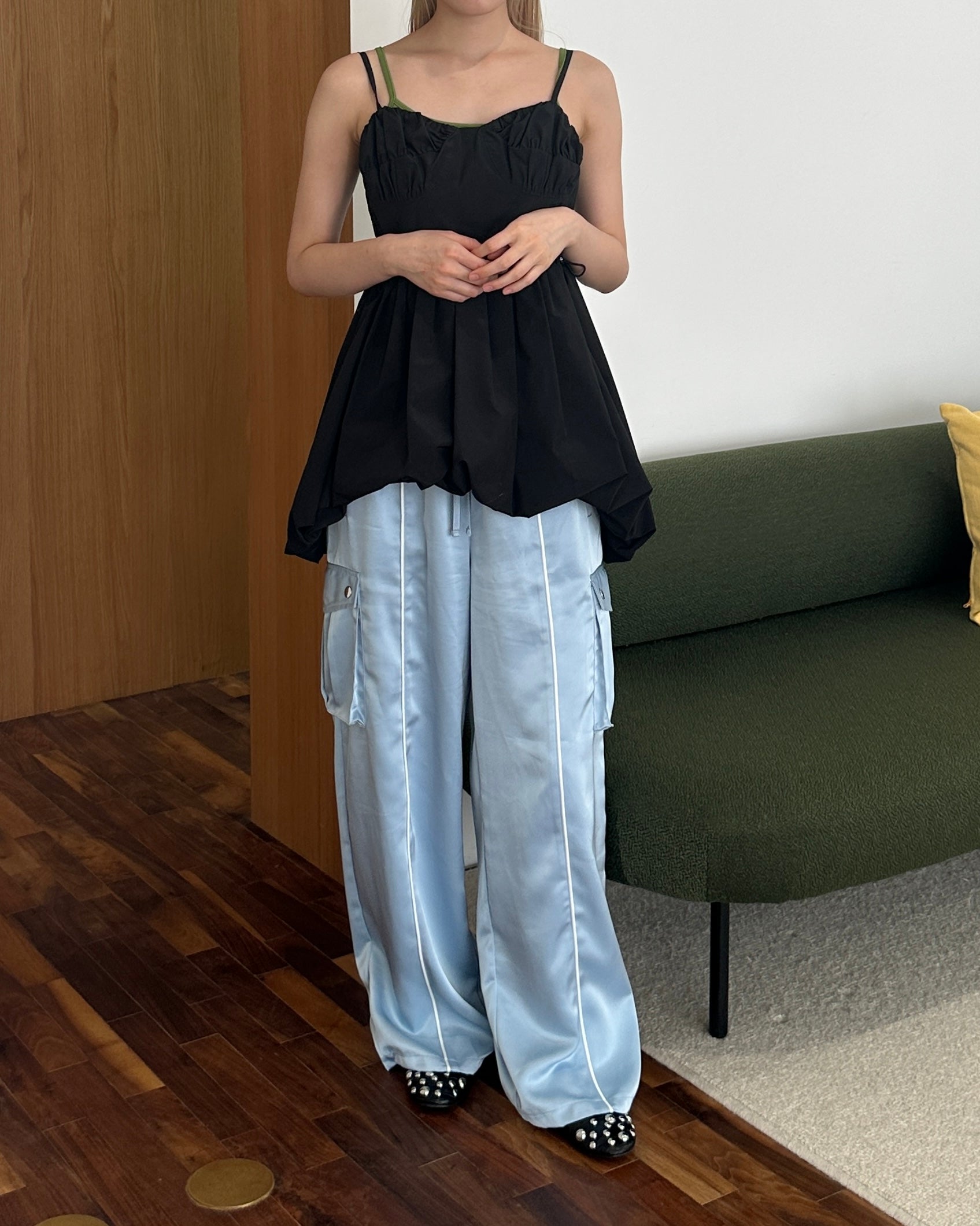 Balloon cami tunic (black)