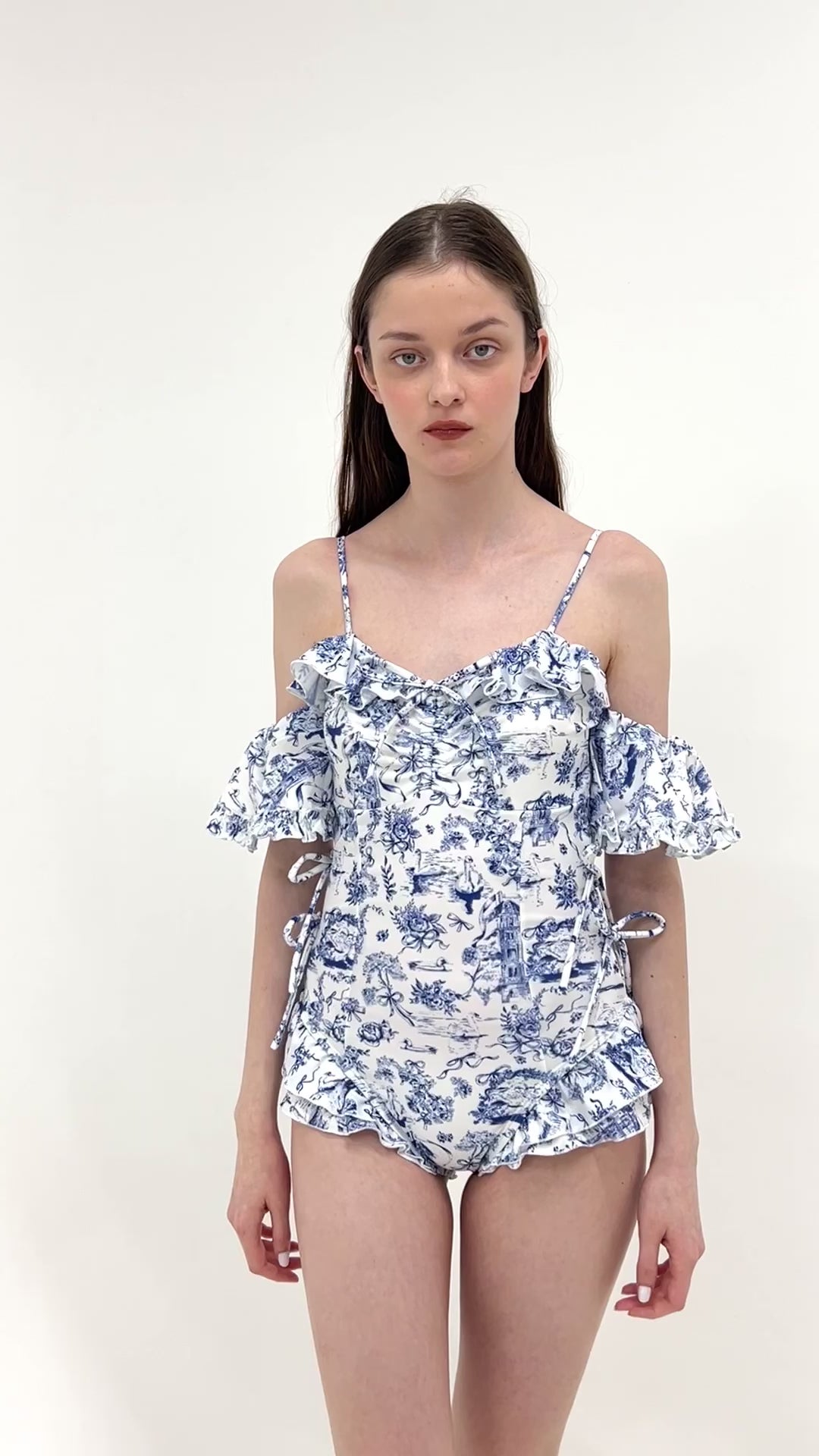 Toile de Jouy swim leotard