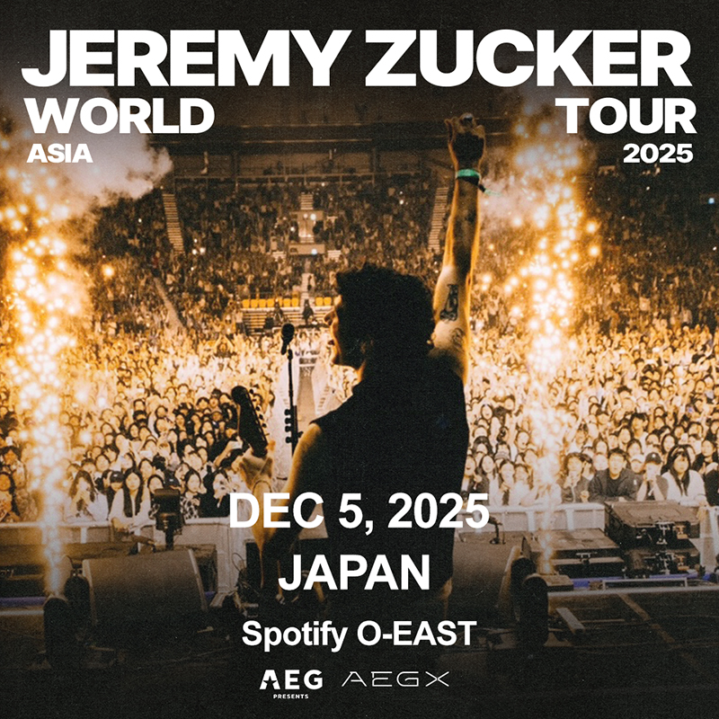 ジェレミー・ザッカー、3年ぶりの来日公演決定！本日よりチケット販売