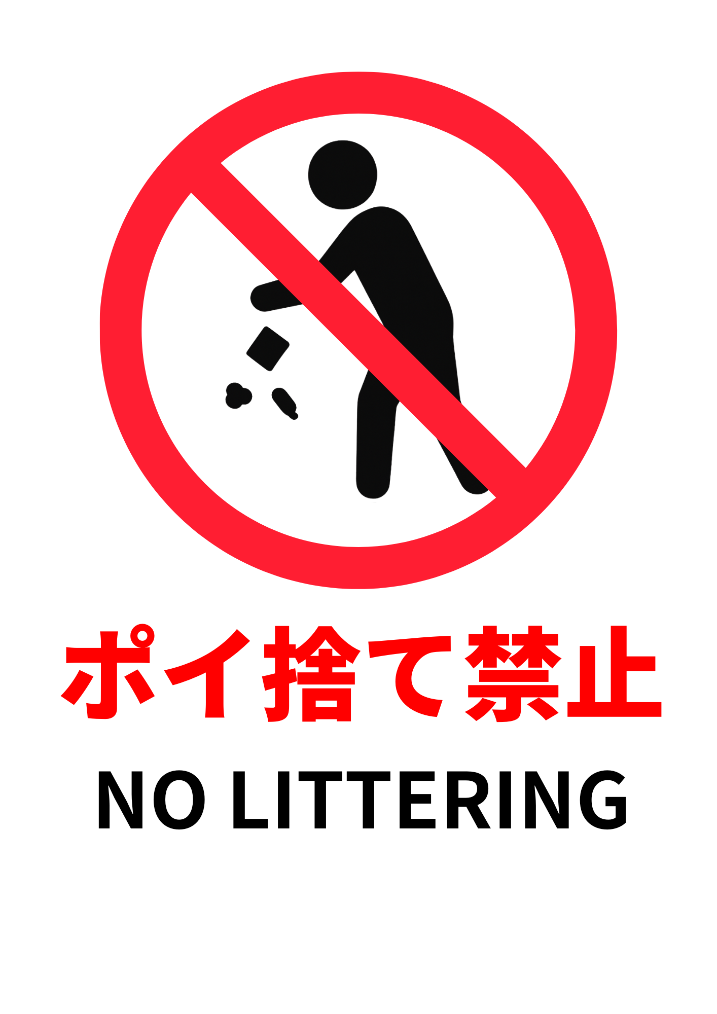 ポイ捨て禁止」の貼り紙テンプレート集（Word・PDF） | ポステン.com