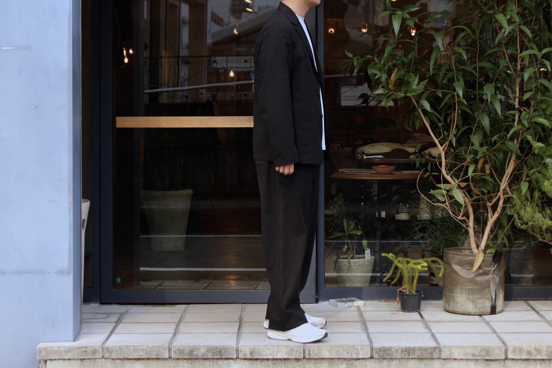 AURALEE - FINX HARD TWIST GABARDINE JACKET & PANTS: VIOLA STELLA