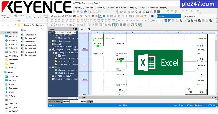 Tutorial] PLC Keyence Excel Export Data - plc247.com