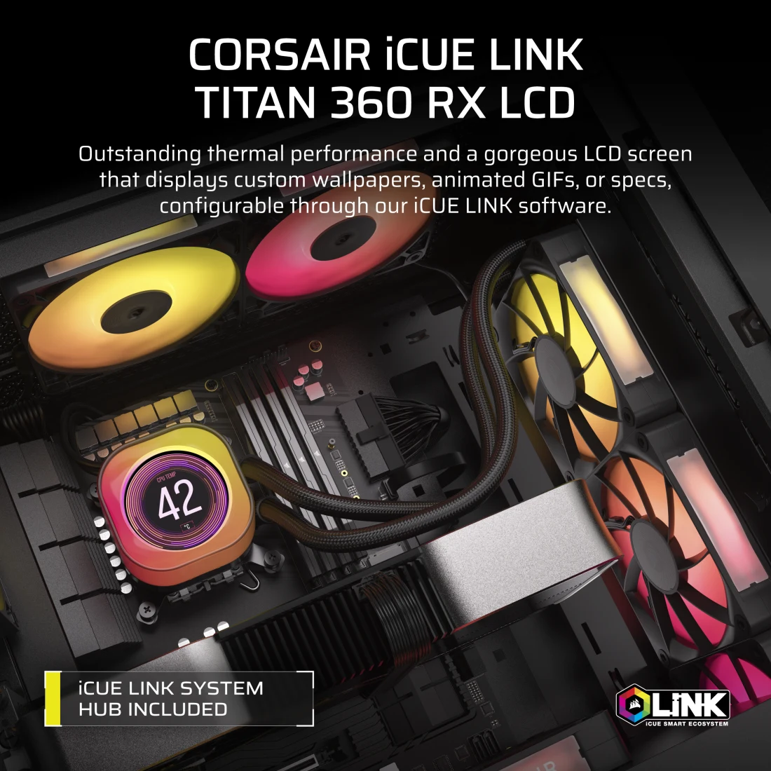 Corsair iCUE LINK TITAN 360 RX LCD - 360mm AIO Liquid CPU Cooler