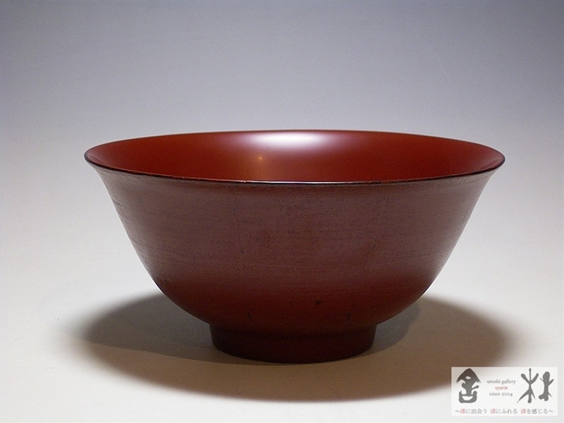 赤木明登作 葉反り椀 大 赤 143×68mm 530cc