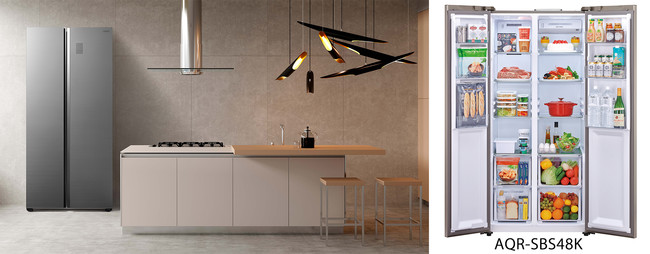 庫内を縦に2分割したSide by SideスタイルAQUA 冷凍冷蔵庫「AQR