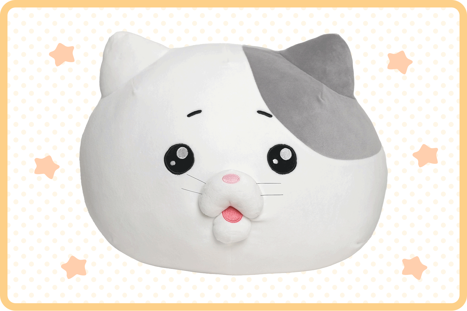 やさしい猫のポンちゃんクッション＆キィちゃんミニぬいぐるみ】が