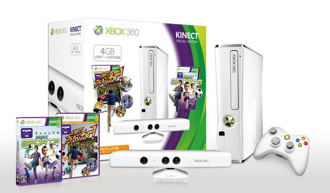 Xbox 360® 4GB + Kinect スペシャル エディション (ピュア ホワイト