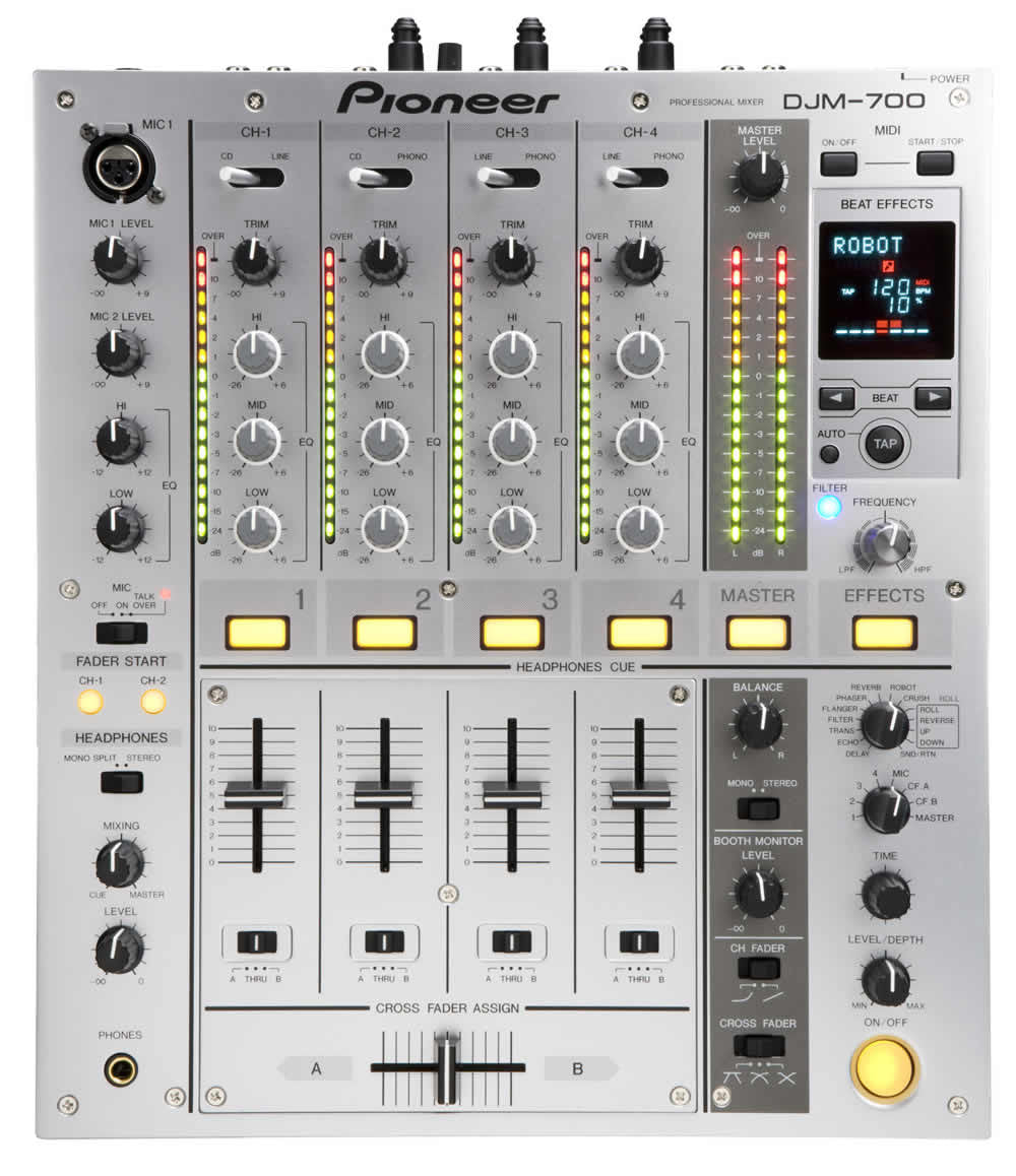 Rent Pioneer DJ Mixer - Pioneer DJM700 DJ Mixer – Crossfire Pro AV