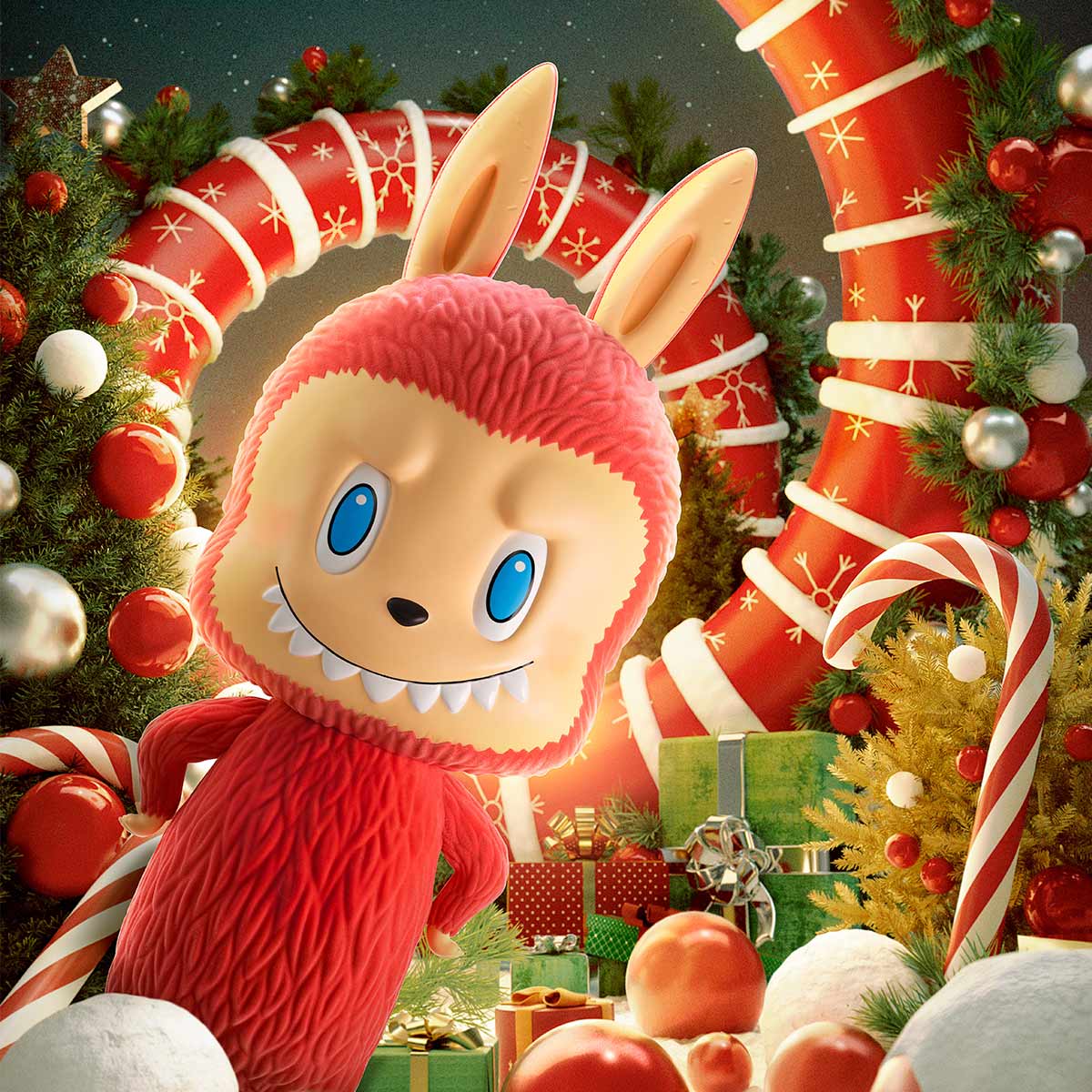 MEGA LABUBU TEC 1000% Winter Holiday - POP MART (Japan)