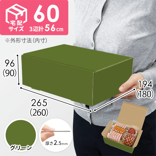 グリーン色】宅配60サイズ・N式ケース（260×180×90mm・はっ水加工なし