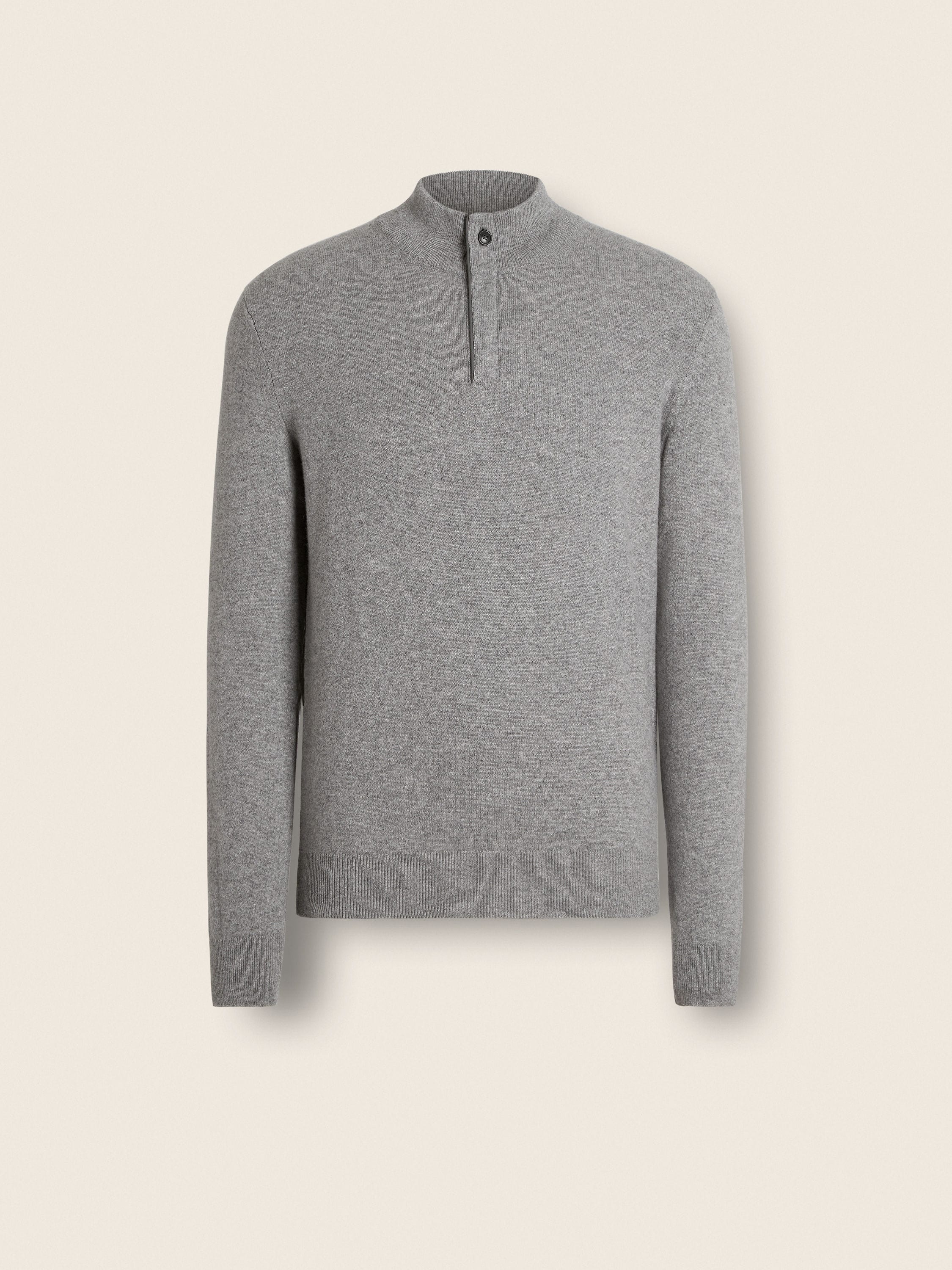 Grey Mélange Oasi Cashmere Zip Mock Neck Sweater FW25 22504645