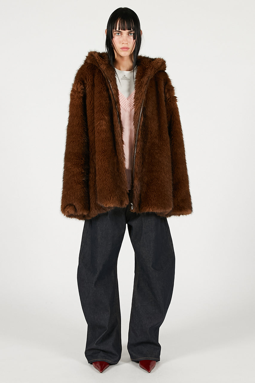 Fake Fur Hooded Hoodie