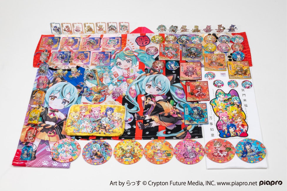 初音ミク×招き猫』の最新グッズで、 初音ミク・鏡音リン・鏡音レン・巡