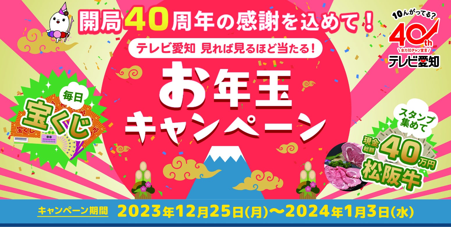 毎日『宝くじ』！Wチャンス『現金総額40万円』‼テレビ愛知を見れば