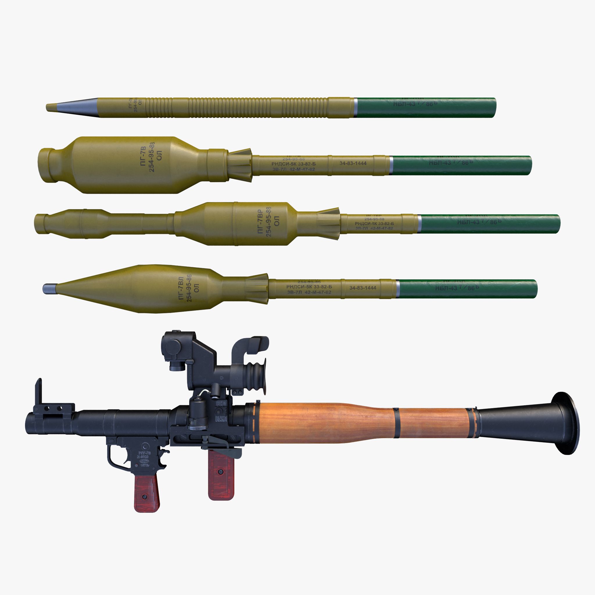 フルスクラッチ RPG-7 ロケットランチャー 3Dプリンター 成形 M フル