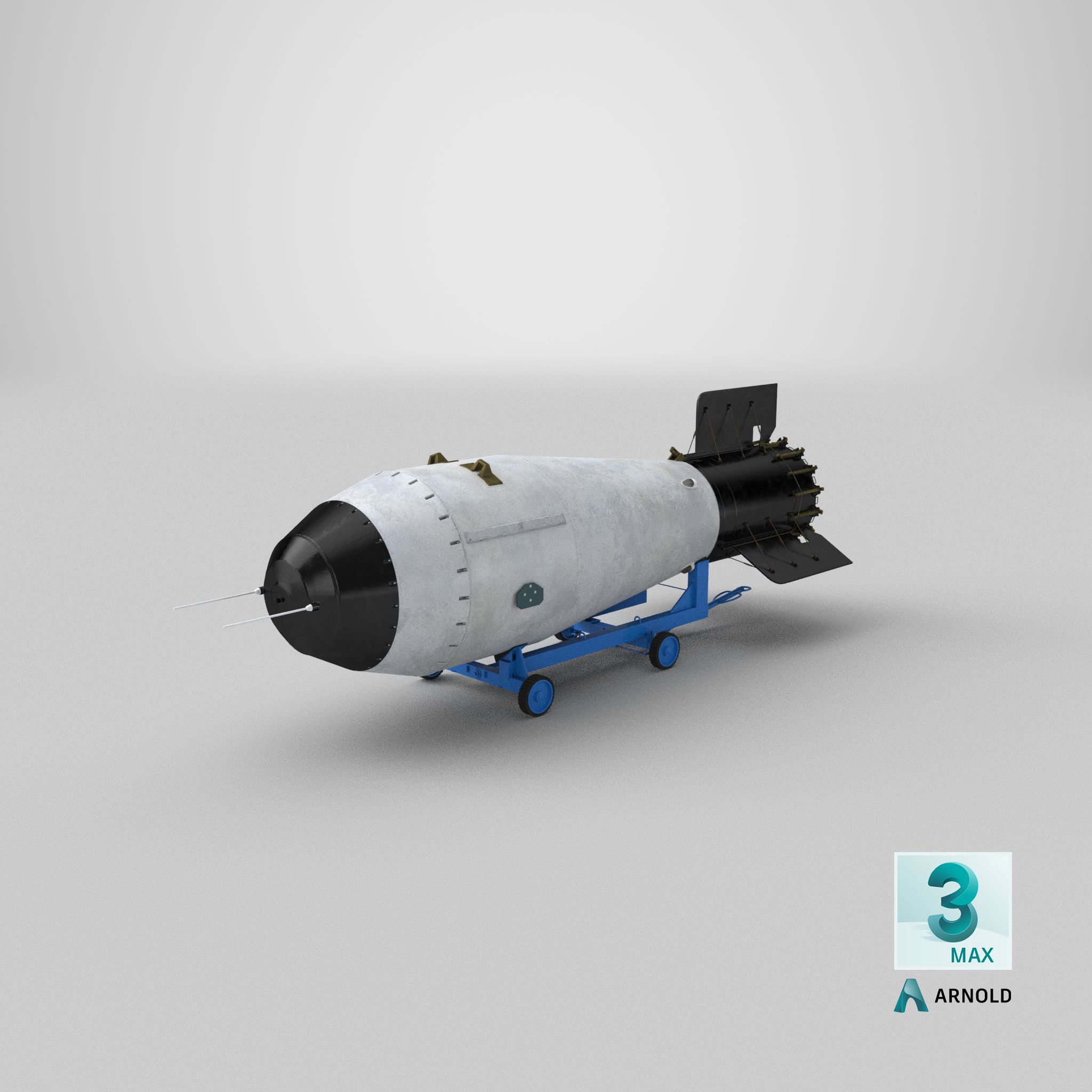 ツァーリ ボンバ AN602 カートに搭載 3Dモデル $49 - .blend .c4d .fbx