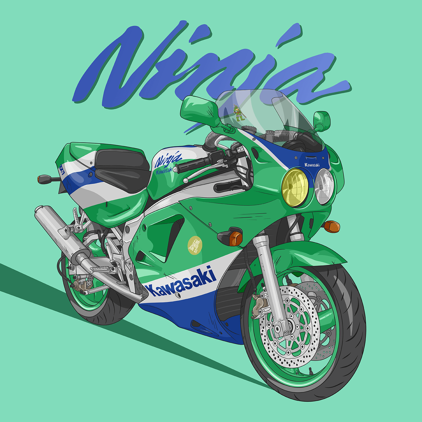 1989 Kawasaki ZX-7 Ninja drawn by me : r/Kawasaki