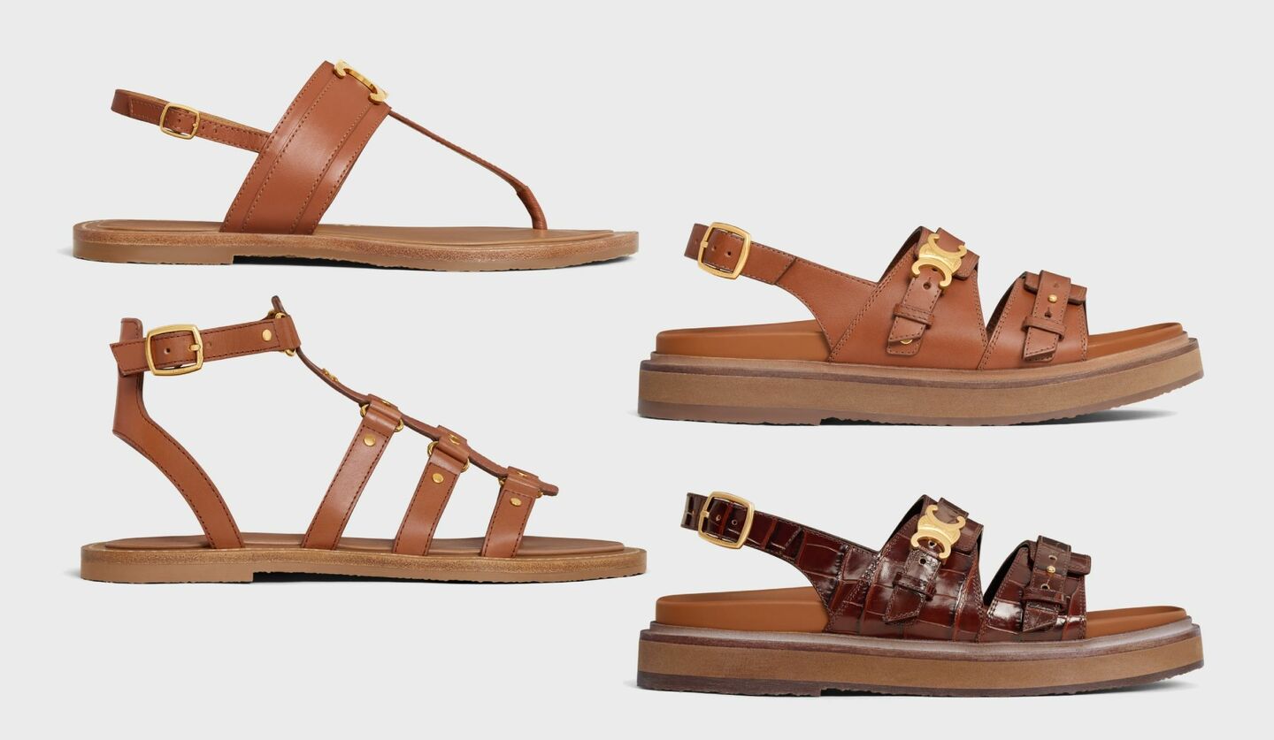 足どり軽やか！「セリーヌ」の新作サンダル4選｜“トリオンフ”が品よく